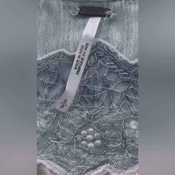 Free People Pink Beaded Lace Tank Top - Boho Chic Whimsy Sheer Fairycore Sz S - Picture 13 of 13